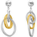 Boucles oreilles Orusbijoux Boucles D'oreilles Argent Dor&eacute; Rhodi&eacute; Diamant&eacute; Multi Multicolore Grenoble
