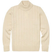 Pull Ben Sherman - Pull col roul&eacute; - cr&egrave;me Blanc