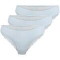 Slips Only Femme Slip Paquet de 3 ONLCHLOE LACE BRAZIL Bleu Grenoble