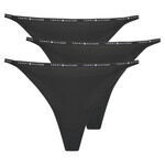 Strings Tommy Hilfiger 3 PACK MULTI SHAPE BOTTOM Noir