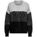 Pull Only Pull motif l&eacute;opard col rond Gris