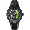 Montre Pierre Lannier Montre Homme PADDOCK Vert Cuir perfor&eacute; Noir Vert