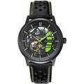 Montre Pierre Lannier Montre Homme PADDOCK Vert Cuir perfor&eacute; Noir Vert Grenoble