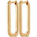 Boucles d'oreille sur Grenoble : Boucles oreilles Brillaxis Cr&eacute;oles rectangulaires plaqu&eacute; or Jaune
