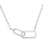 Collier Brillaxis Collier rectangles entrelac&eacute;s argent Blanc