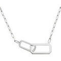 Collier Brillaxis Collier rectangles entrelac&eacute;s argent Blanc