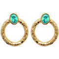 Boucles d'oreille sur Grenoble : Boucles oreilles Brillaxis Boucles d'oreilles plaqu&eacute; or bleu Jaune