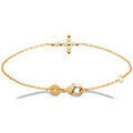 Bracelets Brillaxis Bracelet croix chr&eacute;tienne empierr&eacute;e 18cm Jaune Grenoble