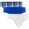 Boxers Pomm'poire Lot de 3 slips boy blanc, imprim&eacute; bleu Happy Print by Djemb&eacute; Multicolore