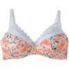Triangles / Sans armatures Pomm'poire Soutien-gorge souple grand maintien blanc/orange Elena Blanc