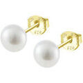 Boucles d'oreille sur Grenoble : Boucles oreilles Lotus Puces d'oreilles Silver perle 6 mm argent dor&eacute; Jaune