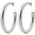 Boucles d'oreille sur Grenoble : Boucles oreilles Brillaxis Cr&eacute;oles acier 40mm Blanc