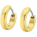 Boucles oreilles Lotus Boucles d'oreilles anneaux large homme acier dor&eacute; Jaune Grenoble