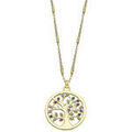 Colliers sur Grenoble : Collier Lotus Collier Silver arbre de vie dor&eacute; oxydes multicolores Jaune