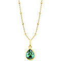 Colliers sur Grenoble : Collier Lotus Collier Silver Solitaire dor&eacute; et goutte verte Jaune