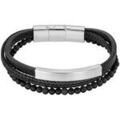 Bracelets sur Grenoble : Bracelets Lotus Bracelet Homme Style multi rang acier et cuir noir