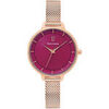 Montre Pierre Lannier Montre Femme DELICE Framboise Acier milanais Dor&eacute;-rose Rose