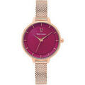Montre Pierre Lannier Montre Femme DELICE Framboise Acier milanais Dor&eacute;-rose Rose Grenoble