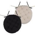 Galettes de chaise Stof Coussin de chaise rond Noir et Lin 38 cm Noir Unique. . Maison & D&eacute;co> Galettes de chaise.