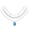 Colliers sur Grenoble : Collier Sc Crystal BS4406-BEBL-SN016+B2881-ARGENT+B2370