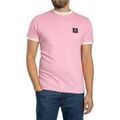Tee-shirts sur Grenoble : T-shirt Trojan T-shirt &agrave; bordure avec insigne de drapeau Rose