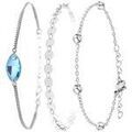 Bracelets sur Grenoble : Bracelets Sc Crystal BS4391-AQUA-SB048-ARGENT+B2393