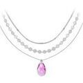 Collier Sc Crystal BS4395-ROSE-SN016+B2392-ARGENT+B2387 Grenoble