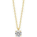 Collier Brillaxis Collier plaqu&eacute; or solitaire oxyde 6 mm Jaune Grenoble