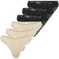 Culottes & autres bas
sur Grenoble : Slips Only Femme Slip Paquet de 6 ONLCHLOE LACE BRAZIL 6P Noir