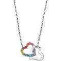Colliers sur Grenoble : Collier Lotus Collier acier 2 coeurs pierres multicolores