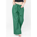 Pantalon Enorsia Pantalons Confort &Eacute;lastiques &agrave; Jambe Large Vert Grenoble