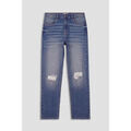 Jeans sur Grenoble : Jeans mom Enorsia Jeans D&eacute;chir&eacute;s Coupe Droite Marine