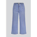 Jeans flare / larges Enorsia Jeans taille courte larges jambes boutonn&eacute;s Bleu Grenoble