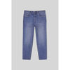 Jeans mom Enorsia Mom Fit Jeans &agrave; Bord Brut Bleu