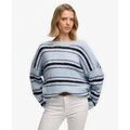 Pull Superdry Pull en tricot &agrave; rayures d&eacute;contract&eacute; et bross&eacute; Grenoble