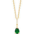 Collier Brillaxis Collier plaqu&eacute; or oxyde vert forme poire Jaune Grenoble