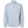 Chemises/chemisettes sur Grenoble : Chemise Selected Noos Regclay Shirt - Dusty Blue