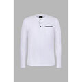T-shirt Enorsia T-shirt Jersey Textur&eacute; &agrave; Manches Longues Col en V Blanc Grenoble