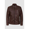 Veste Enorsia Veste de moto en cuir v&eacute;ritable &agrave; fermeture &eacute;clair &eacute;l&eacute;gante Marron