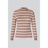 T-shirt Enorsia Top en jersey ray&eacute; &agrave; c&ocirc;tes, manches longues, col haut Marron