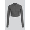 Veste Enorsia Design Jersey Haut Crop &agrave; Manches Longues Zip Gris