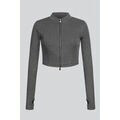 Vestes sur Grenoble : Veste Enorsia Design Jersey Haut Crop &agrave; Manches Longues Zip Gris