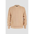 Pull Enorsia Marron clair Chevron Textur&eacute; Col rond Pull Marron