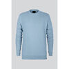 Pull Enorsia Pull Homme Bleu Clair Tricot &agrave; Carreaux Col Rond Bleu