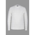 Pull Enorsia White Cotton Textured Crew Neck Jumper