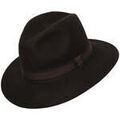 Chapeaux sur Grenoble : Chapeau Chapeau-Tendance Chapeau f&eacute;dora 100% laine IDRO T58 Marron