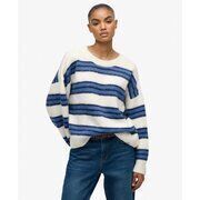 Pull Superdry Pull en tricot &agrave; rayures d&eacute;contract&eacute; et bross&eacute;