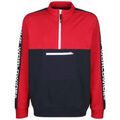 Veste Huf - Sweat demi zip - rouge et marine