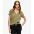 T-shirt Superdry T-shirt col V brod&eacute; en slub Grenoble