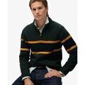 Pull Superdry Tricot &agrave; demi-zip &agrave; rayures en coton
